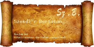 Szekér Bertalan névjegykártya
