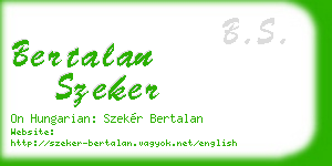 bertalan szeker business card